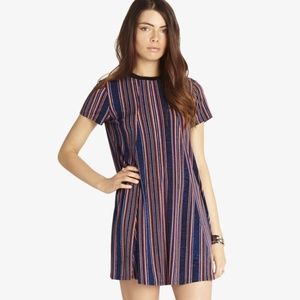 BCBGeneration Striped Open Back Trapeze Dress